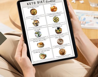 Paquete de ideas de comidas cetogénicas: lista de la compra, planificador y registro (descarga digital)