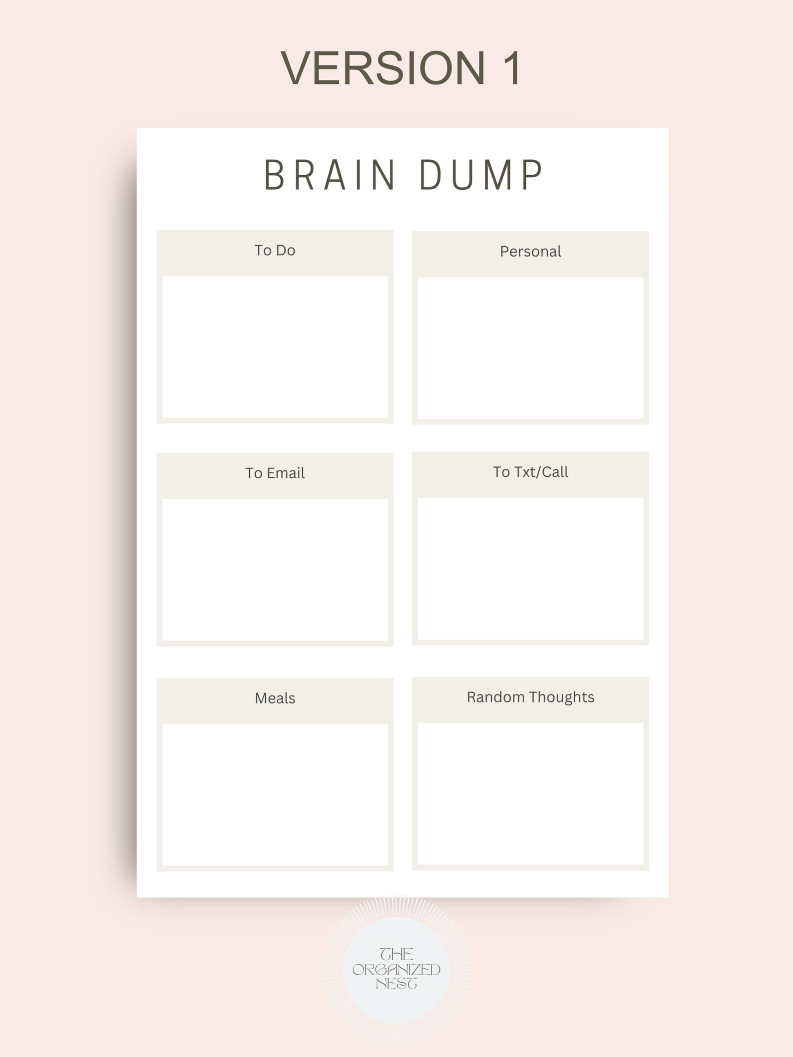 Brain Dump Printable ADHD Brain Dump Thought Organizer Etsy Ireland