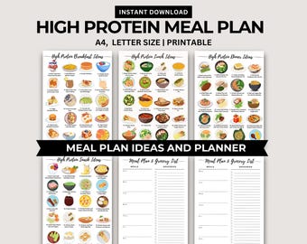 Proteinreiche Mahlzeit: 80 Essen Ideen, Einkaufsliste (Digitaler Download)