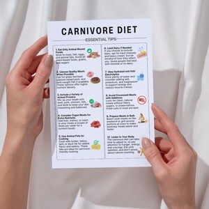 Carnivore diet food list, with essential guide and free image free poster.