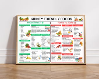 Kidney Friendly Food Chart: Renal Diet Guide (Digital Download)