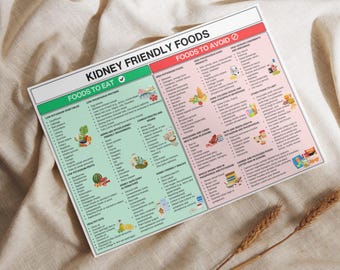 Kidney-Friendly Food Guide Poster: Renal Diet Chart (Digital Download)