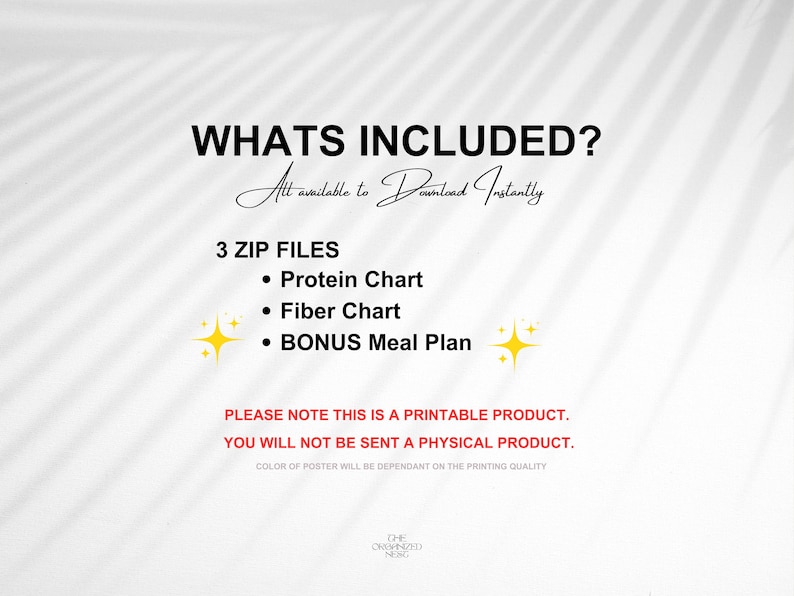 High Protein & Fiber Food Guide: Nutrition Chart (Digital Download) image 7