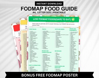 FODMAP Food List: IBS Diet Guide + Bonus Poster (Digital Download)