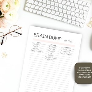 Brain dump templates with four version options.