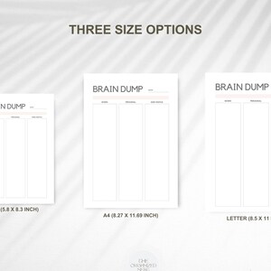 Brain dump templates with four version options.