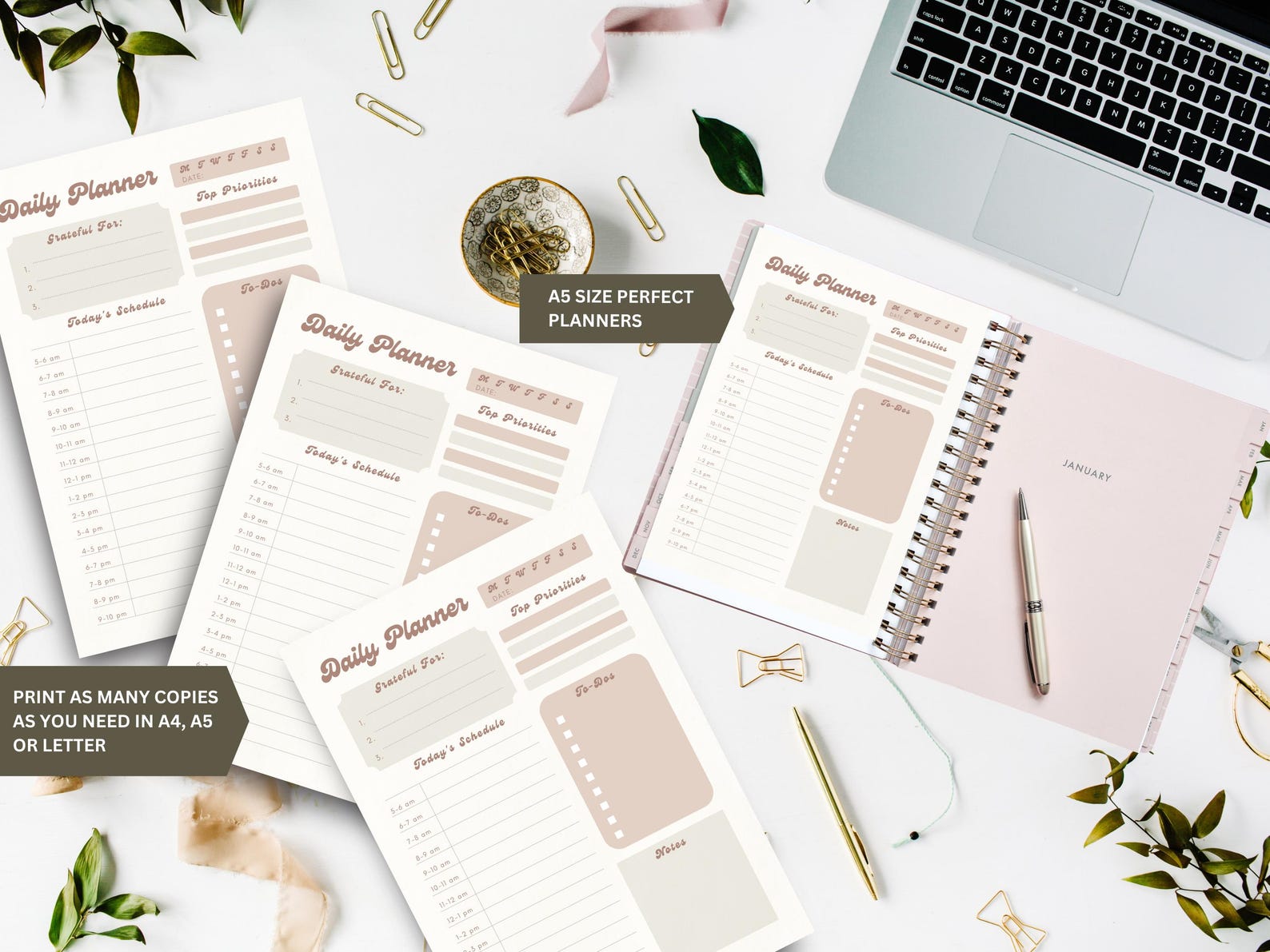 Daily Hourly Schedule Planner Printable, Daily to Do List for Work/home ...