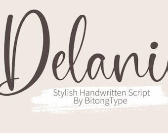 Elegant Handwritten Script Font: Delanie - Commercial Use SVG/OTF Files