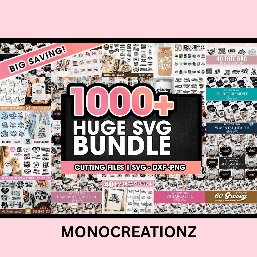 1000+ Huge SVG Bundle: Cutting Files for Cricut, Silhouette (svg, Dxf ...