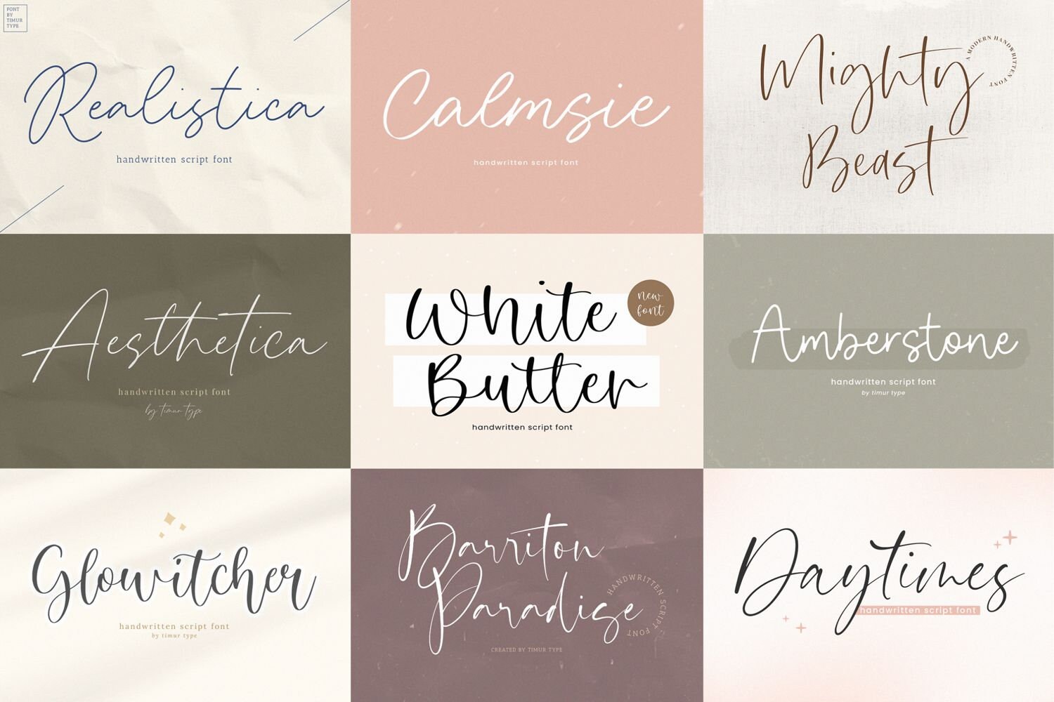 Wedding Font Bundle: Calligraphy, Cricut & Canva Fonts (commercial Use ...