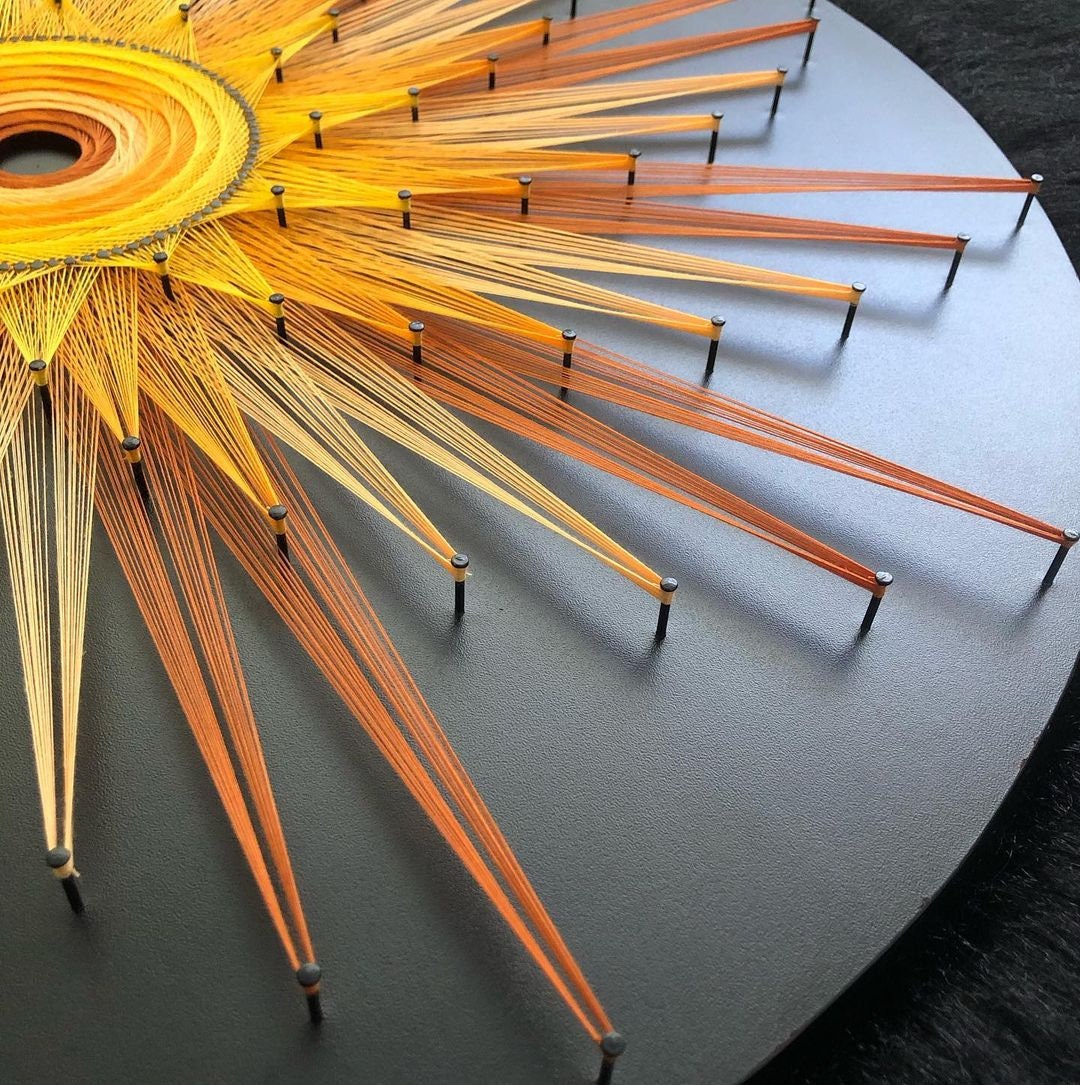 DIY Sun Mandala, Star String Art Kit for Adults, DIY Mantle Decor