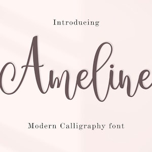 Ameline Calligraphy Font , Modern Script for Wedding andBranding , Cursive Script for Cricut & Procreate, Signature Font for Small Business