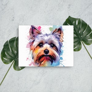 Yorkie Watercolor Pet Print Canvas