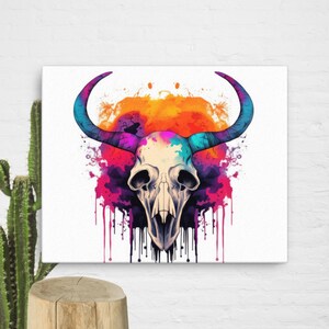 Watercolor Skull Wall Art