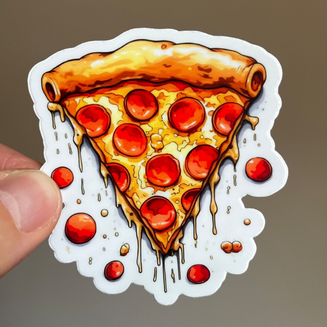 Slice Sticker Design Pepperoni Pizza Slice Sticker – Die-cut Vinyl Decal - Etsy