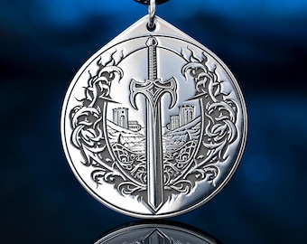 Fighter Class Pendant, Fighter Necklace, Warrior RPG Jewelry, Dungeons and Dragons Gift, Martial Symbol