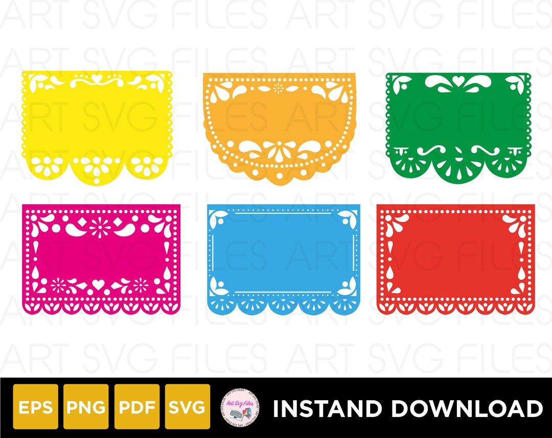 Baby Shower Svg, Papel Picado Clipart, Home Decor Svg, Party Banner Svg, Printable Mexican ...