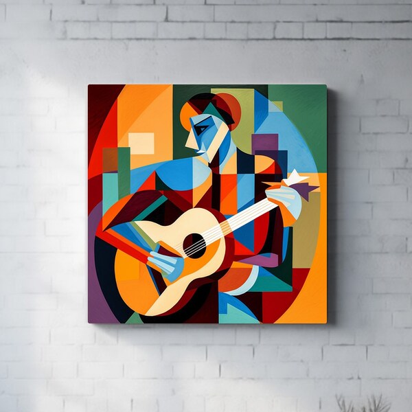 The Flamenco Guitarist Modern Contemporary Artwork on Canvas