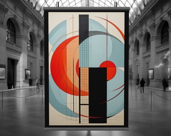 Geometric Bauhaus Art Print | Mid Century Modern Poster