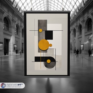 Modern Bauhaus Wall Art | Abstract Geometric Poster | Minimal Home Decor | Mid Century Modern Print | Art Deco Inspired Wall Art