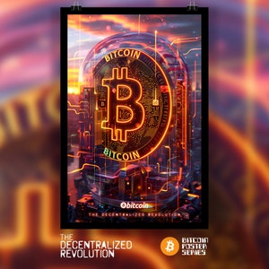 Bitcoin Poster for Investors | Crypto Wall Art for Traders | Bold BTC Decor for Office, Trading Room, or Home Workspace