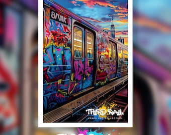 NYC Subway Train Graffiti Art Poster - Street Art, Graffiti artwork, Urban art, New York City art, Street murals, NYC, Underground art NYC Subway Train Graffiti Art Poster - Street Art, Graffiti artwork, Urban art, New York City art, Street murals, NYC, Underground art