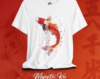 Orange Koi Fish T-shirt – Japanese Carp Art, Fish Lover Gift