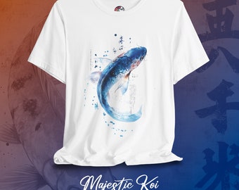 Sapphire Blue Koi Fish T-shirt – Japanese Art, Carp Design