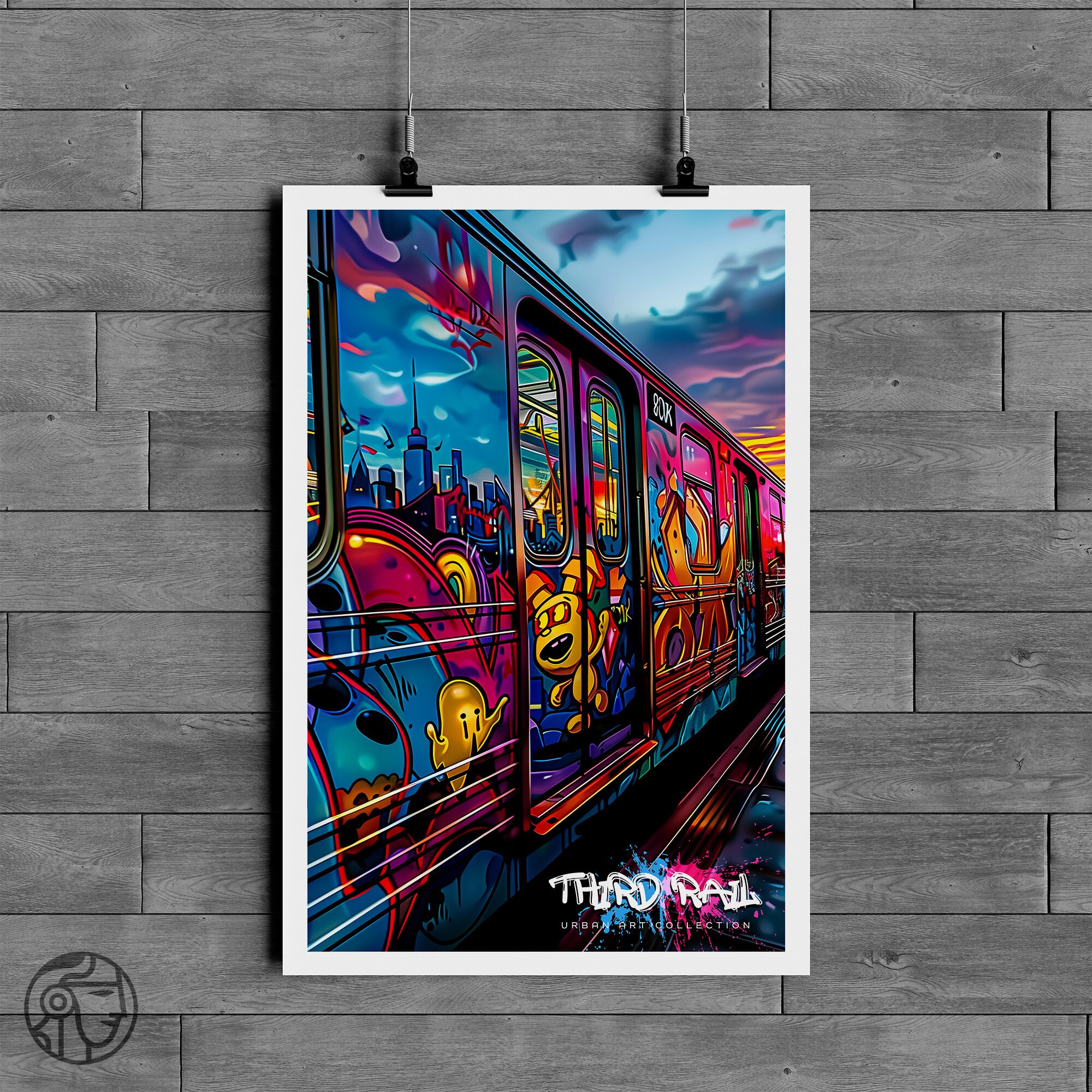NYC Subway Train Graffiti Art Poster - Street Art, Graffiti