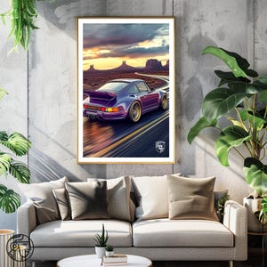 Vintage Porsche Poster Classic Car Wall Art  Porsche Racing Print  Automotive Decor | Collector Car Gift