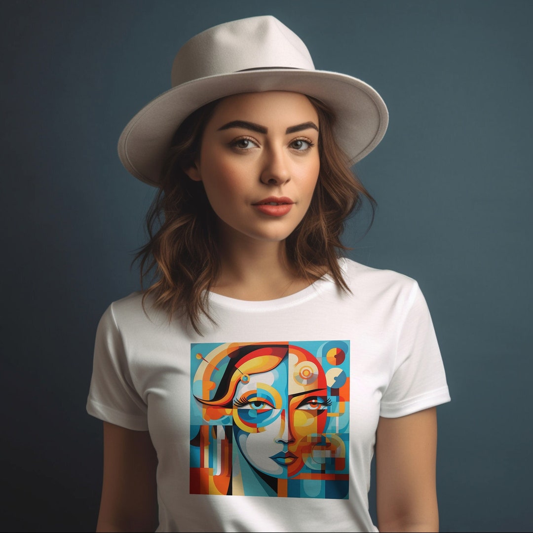 Female Modern Art T Shirt Face Tshirt Modern Art Tshirt Etsy