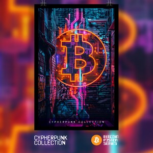 Minimalist Bitcoin Poster | Modern BTC Wall Art for Crypto Enthusiasts | Clean Line Art for Home, Office, or Dorm Decor