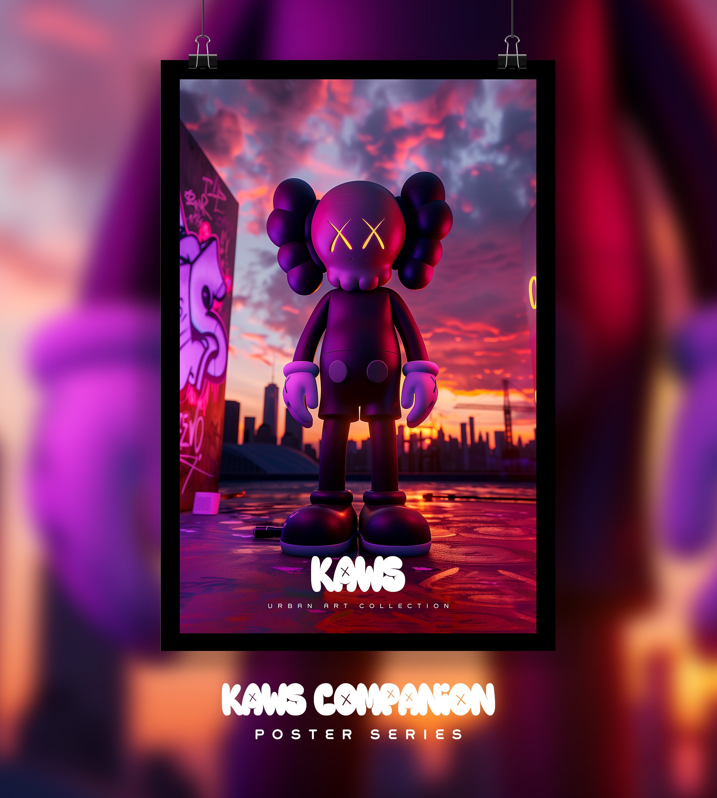 KAWS Companion Poster, Hypebeast Wall Art, Cartoon Poster KAWS Companion Poster, Hypebeast Wall Art, Cartoon Poster