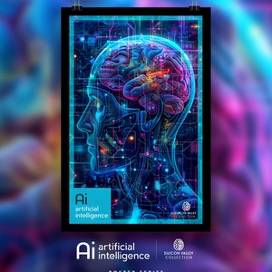 Ai Artificial Intelligence Profile Poster - Robotic Ai, Ai Art, Cyborg, SciFi Art, Fantasy art, Futuristic Art