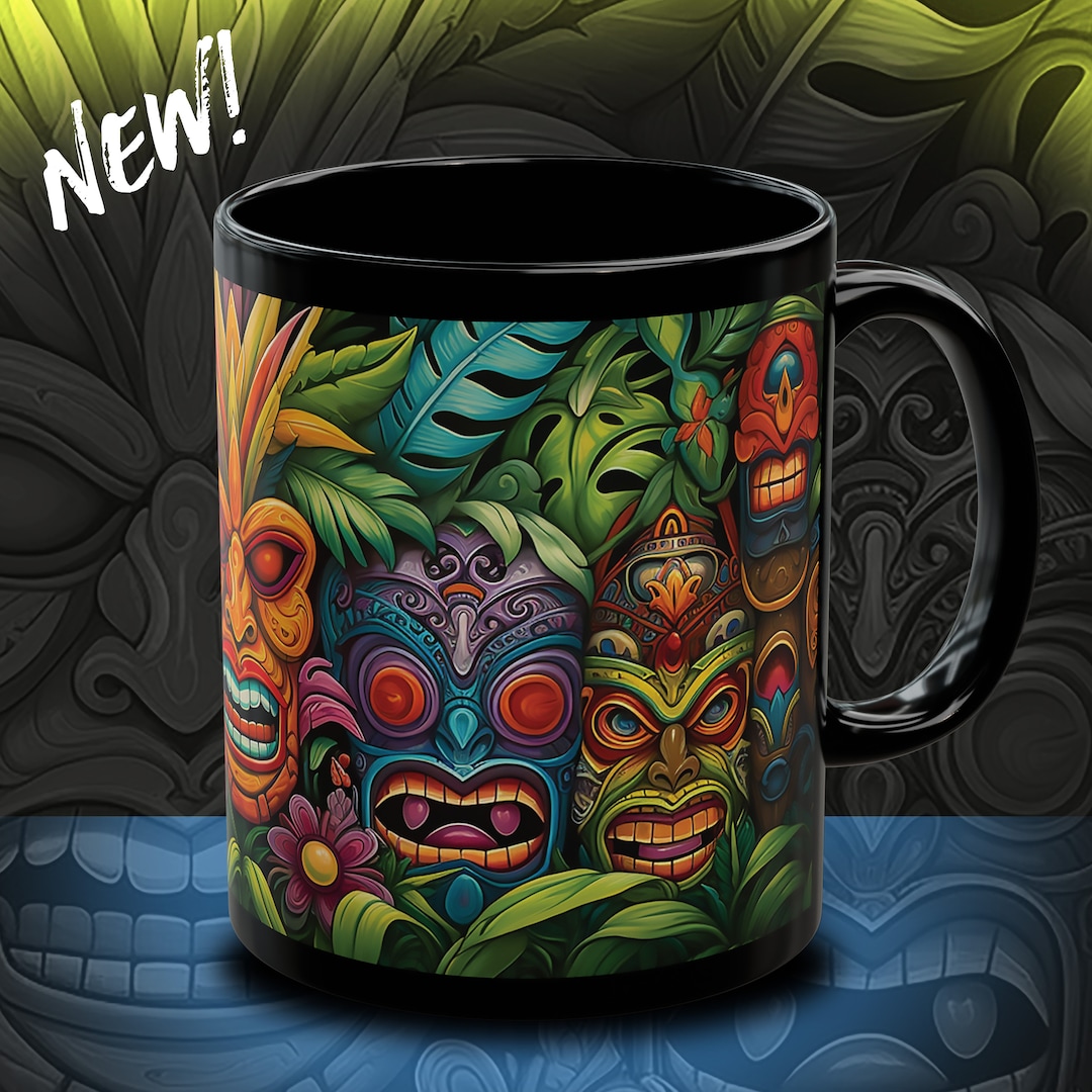 Hawaiian Tiki Character Mug #4 - Tiki Mug, Luau Decor, Coffee Mug ...