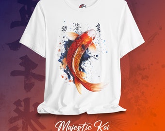 Orange Koi Fish T-Shirt – Japanese Carp Watercolor Art