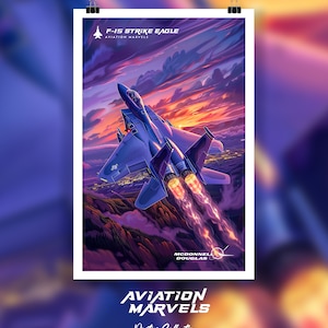 Modern Fighter Jet Poster | Aviation Wall Art | US Military Aircraft Decor | Jet Plane Wall Print | Pilot Gift | Air Force Poster