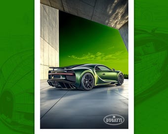 Bugatti Chiron Poster: Hypercar Wall Art, Automotive Gift
