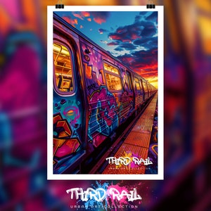 NYC Subway Train Graffiti Art Poster - Street Art, Graffiti artwork, Urban artwork, New York City art, Street murals, NYC art, Subway art