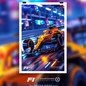 McLaren Formula One Car Poster -  F1 Poster, Auto Racing Art, McLaren F1 Racing Art, Auto Racing poster, Grand Prix Car
