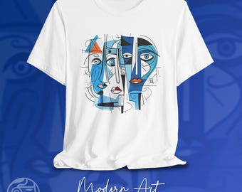 Colorful Abstract Graphic Tee, Modern Art Print T-Shirt, Bold Statement Shirt for Artists, Creatives, and Art Lovers