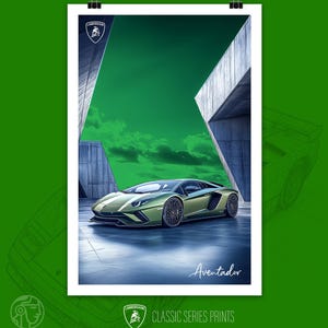 Lamborghini Aventador Poster | Gift for Car Lovers | Bold Wall Art for Birthday, Graduation, or Office | Exotic Car Print for Him