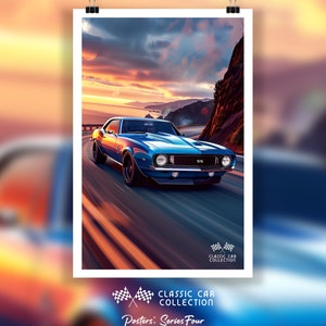 Classic Car Wall Art, Vintage Hot Rod Poster, Retro Garage Decor, Man Cave Car Print, Classic Auto Enthusiast Gift