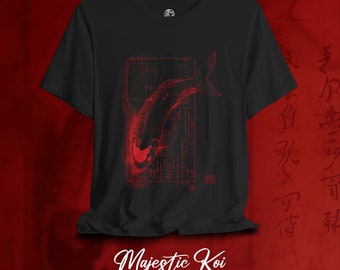 Red Koi Fish Graphic T-Shirt – Japanese Art, Fish Lover Gift