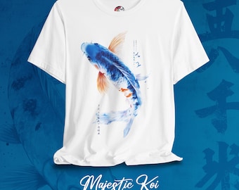 Blue Koi Fish T-Shirt – Japanese Art, Fish Lover Gift