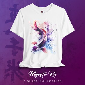 Purple Koi Fish T shirt - Koi Art, Japanese koi, Carp, Fish Lover Gift, Fish gift, Kohaku, Asian Art, Oriental Design, Koi Fish