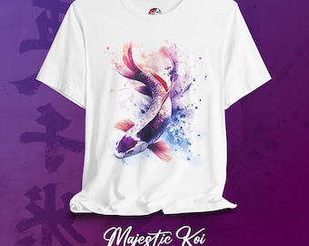 Watercolor Purple Koi Fish T-Shirt – Japanese Art Carp Tee