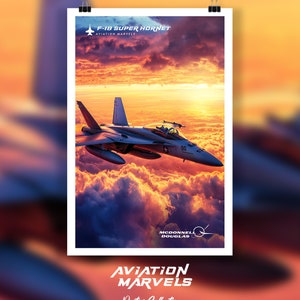 F/A-18 Poster | Fighter Jet Wall Art | Modern Military Aircraft Print | Aviation Decor | US Air Force Gift | Jet Poster Art