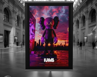 KAWS Companion Poster, Hypebeast Wall Art, Cartoon Poster KAWS Companion Poster, Hypebeast Wall Art, Cartoon Poster