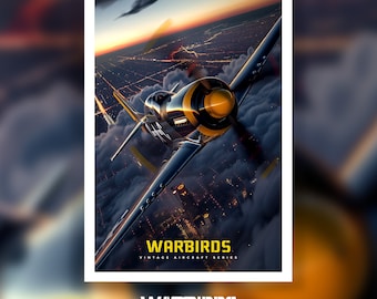 P-51 Mustang Poster | WWII Fighter Plane, Aviation Wall Art